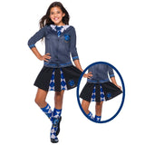 ravenclaw skirt for child black with blue plaid accents and emblem.