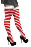 Stripe Thigh High Stockings by Rebel Legs - Black & White, Red & White