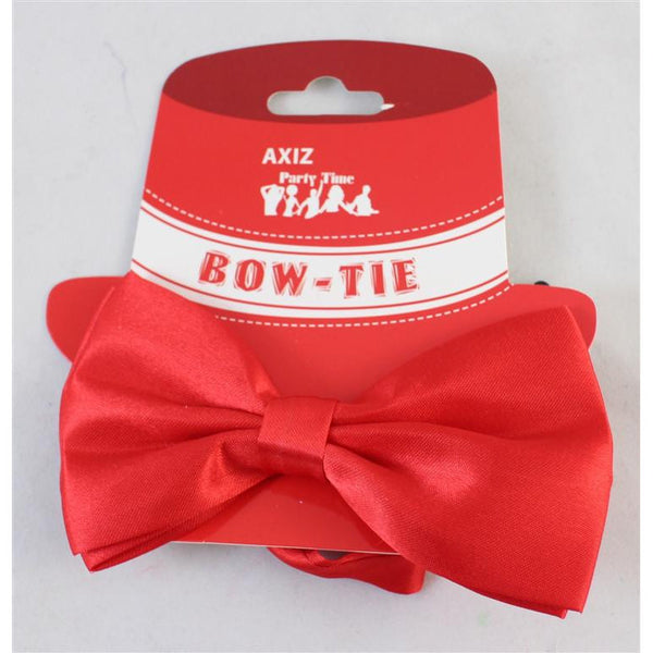 red satin bow tie