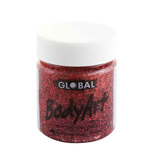 Red glitter face and body paint 45ml in gel base.