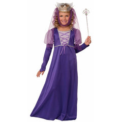 Purple medieval queen dress and headdress
