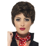 Rizzo wig from Grease in short brown layered style with fringe