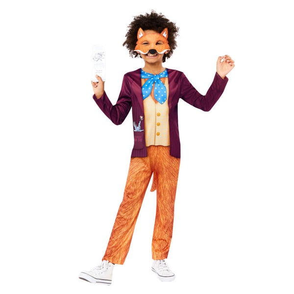 Roald Dahl Fantastic Mr Fox boys costume for Book Week with jumpsuit, tail and eye mask