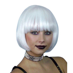 Deluxe white short bob wig.