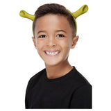 Shrek ogre ears on green headband – plush costume accessory