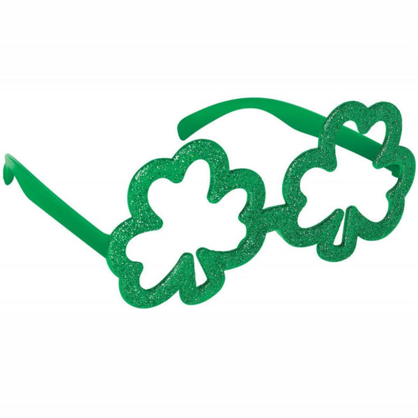 St Patrick's Day Shamrock Shaped Glittered Glasses.