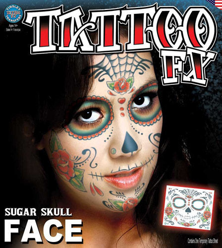 Tinsley FX Full Face Temp Tattoo - Sugar Skull Ladies