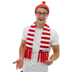 Licensed Where’s Wally hat, scarf and glasses kit
