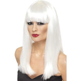 White long straight Glamourama Wig with fringe for Storm, angels, or Snow Queen costumes