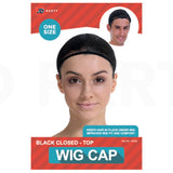 Black mesh wig cap with closed top